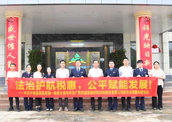 祥盛股份党委联合宁明县税务局一支部开展税企共建活动