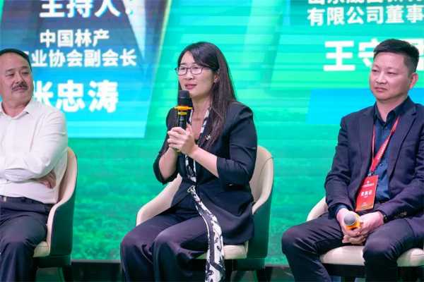 付秋霞女士在2024年林产品国际贸易交流促进会，分享双循环下的行业创新与广西发展策略.