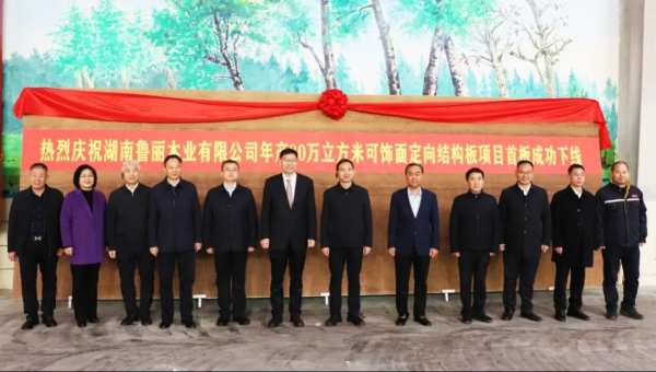 全国布局再告新捷丨湖南鲁丽木业首条年产80万立方米可饰面定向结构板生产线正式投产