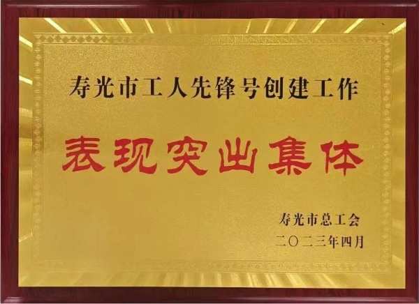鲁丽木业OSB二车间被授予“工人先锋号创建工作表现突出集体”荣誉称号