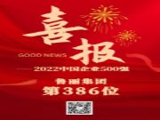 喜报！鲁丽集团位列2022中国企业500强第386位，中国制造业企业500强第193位