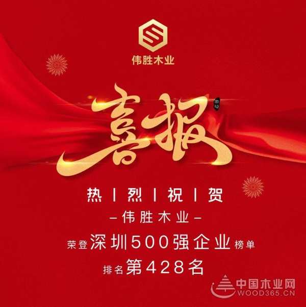 喜讯丨伟胜木业荣登“2020深圳500强企业”榜单