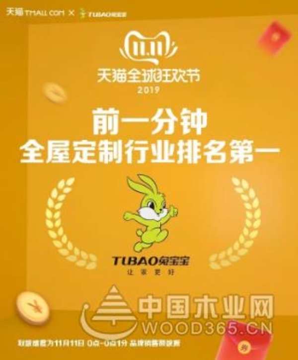 刷新往年破亿时间点！兔宝宝双11开局一举破亿！