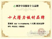 未来可期 黄果树板材喜获“十大潜力板材品牌”荣誉