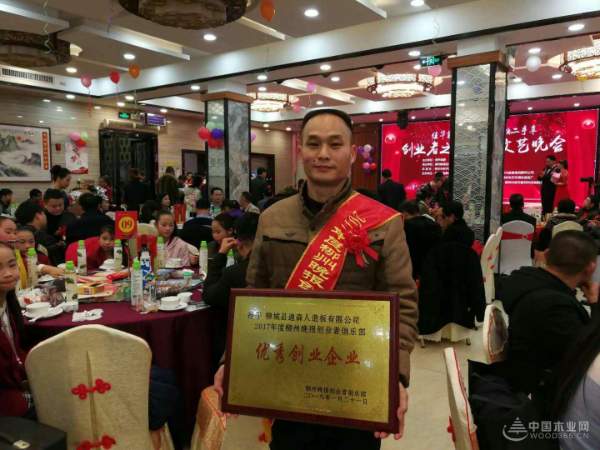 再获殊荣 鹏森缘迪森人造板公司获柳州优秀创业企业荣誉